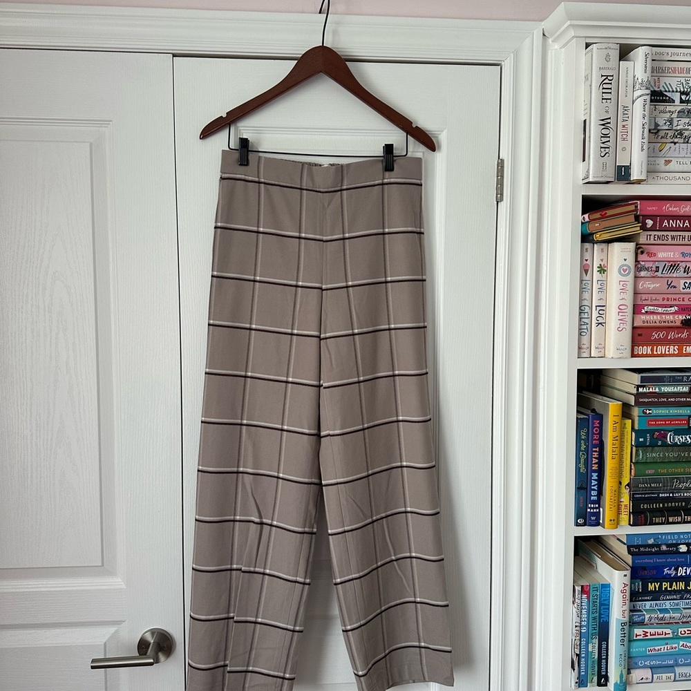Aritzia Babaton Plaid Wide-Leg Trousers
